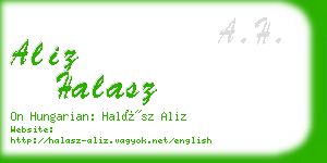 aliz halasz business card